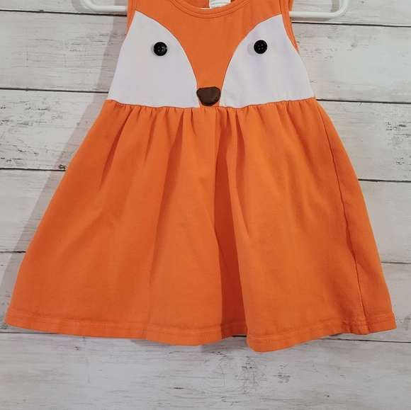 Boutique Brand Baby Girl Fox Dress Animals Fall Thanksgiving Dress Size 9-12 M - Picture 3 of 8